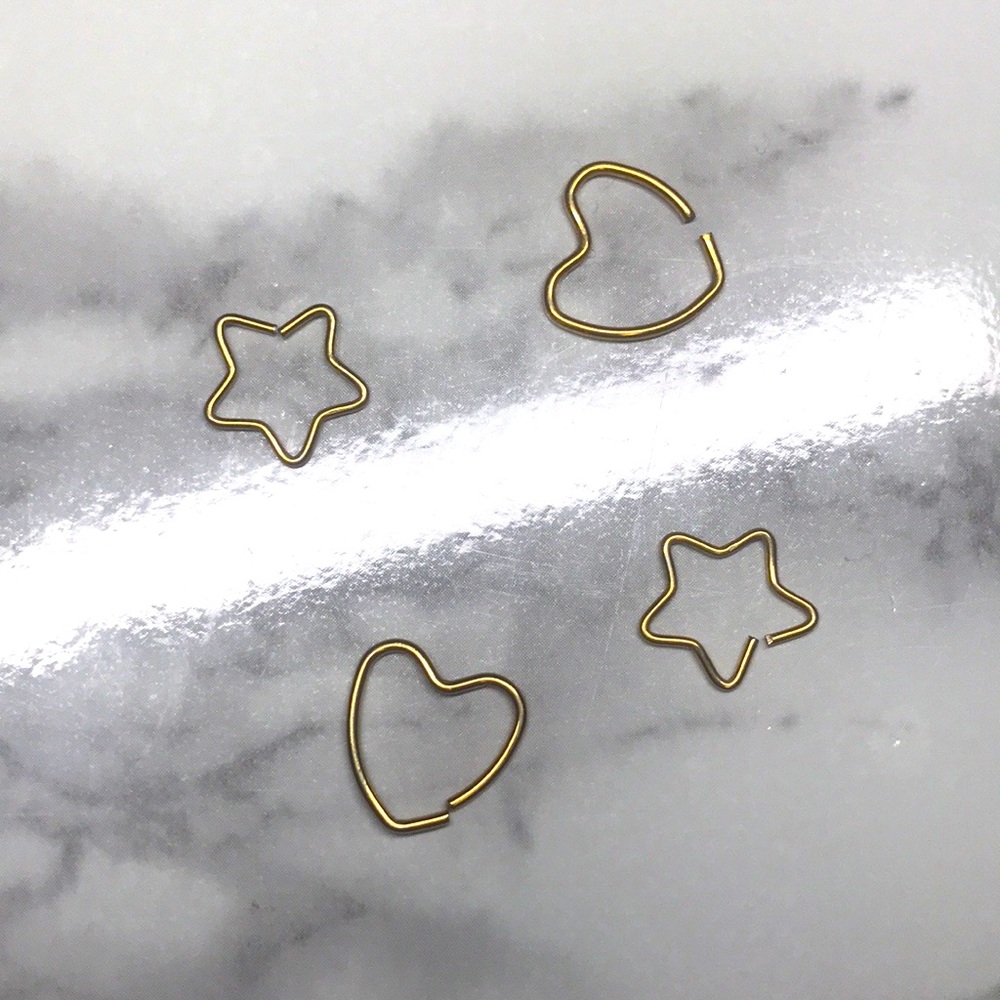 Gold Heart & Star Earrings